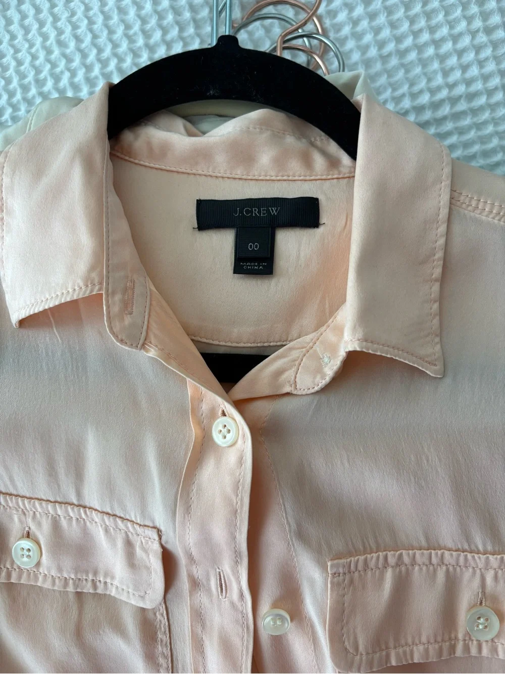 J. Crew Peach Long-Sleeve Button-Down Shirt